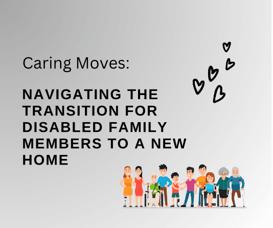 A family helping a wheelchair-bound member move into a new accessible home