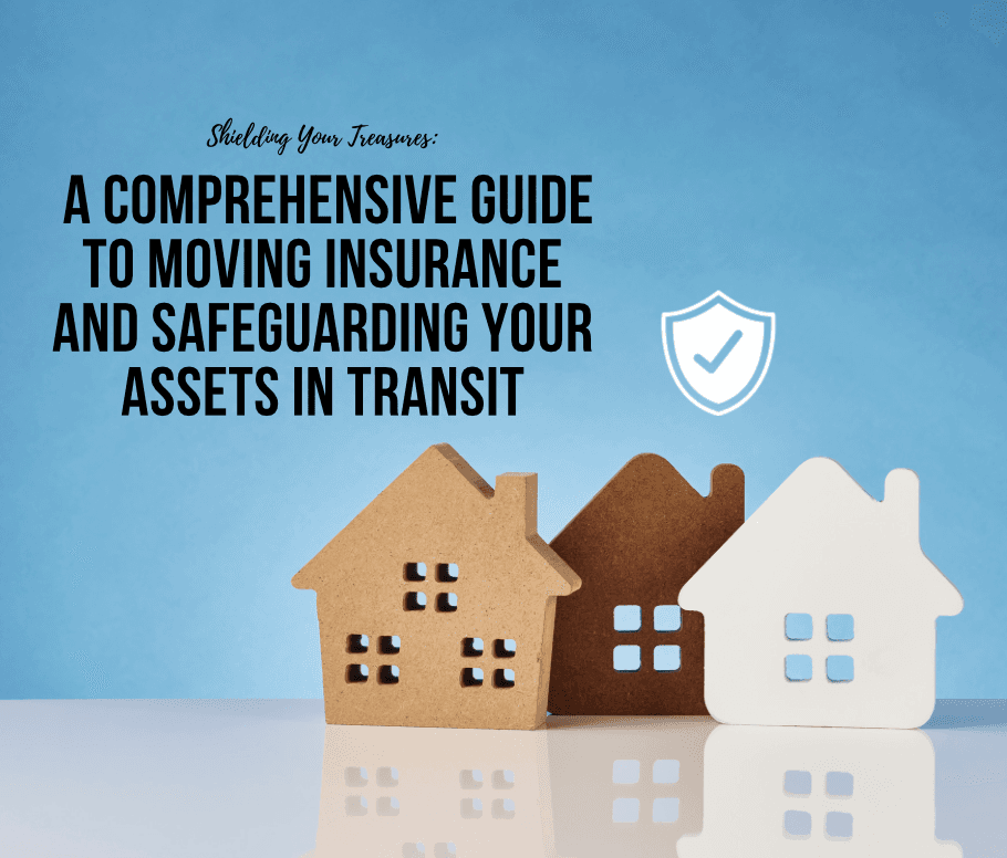 Carefully wrapped and protected household items being loaded into a moving truck with insurance documents in the foreground